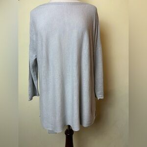 J Jill Light Gray Women's Knit Size XL Linen Versatile Lagenlook Minimalist